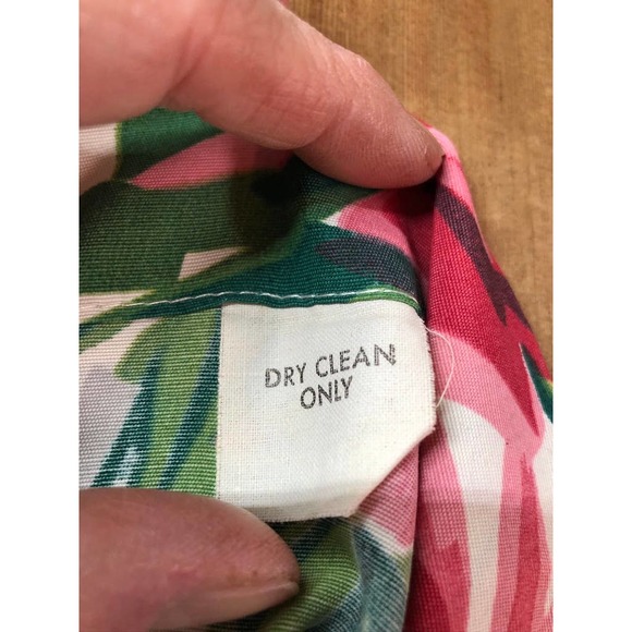 50's Cream with large floral print fabric lined with cream silk-curtain remnants - Picture 5 of 5